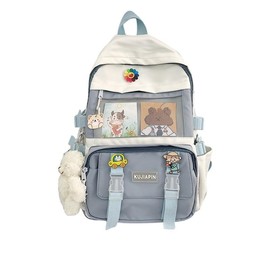 School Bag, School Backpack Girls Teenage, Lightweight School Bag, Waterproof School Backpack, Kawaii Backpack, School Bag with Laptop Compartment, for College School, Girls, Boys, Casual Backpack, c