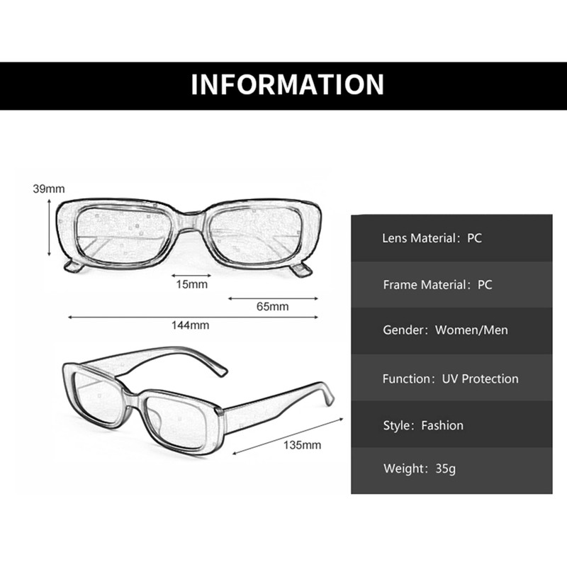 YAMEIZE Rectangular Sunglasses for Men and Women Pack of 2