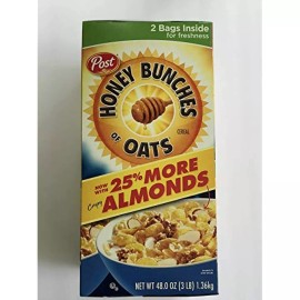 Post, Honey Bunches of Oats Honey Bunches of Oats Almonds Cereal | Healthy | Nutty | Delicious | 2 Bags 48.0
