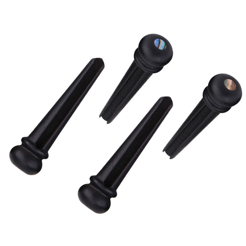 6Pcs Ebony Bridge Pins With Abalone Shell for Acoustic Folk