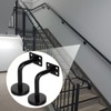 ZIQI 6 Pack Black Stainless Steel Handrail Bracket, Heavy Duty