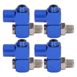 4pcs NPT 360 Degree Swivel Air Hose Connector 1/4 Inch, Industrial Fittings Pneumatic Tool Adapter Joint Coupler 150psi Plug For Pneumatic Tool, Air Hose Air Compressor Attachments (Blue)