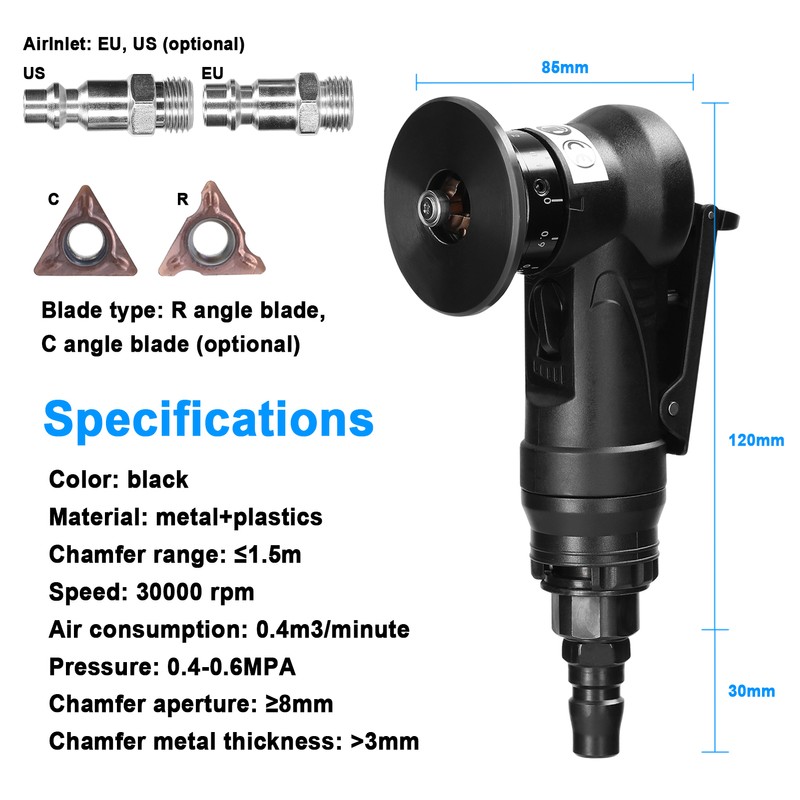 Pneumatic Chamfering Machine Carpenter Chamfering Tool Portable Handheld Grind Tool