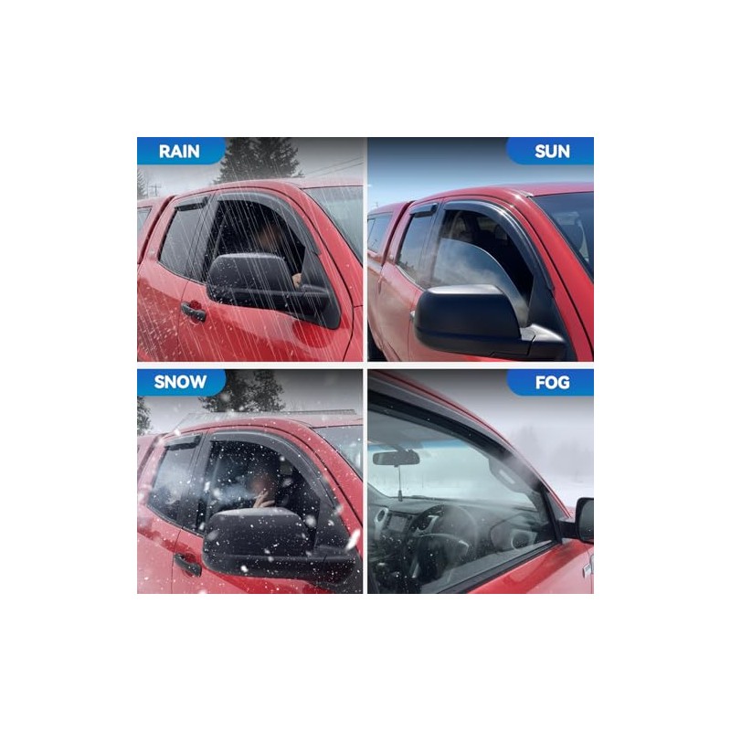 YQAUTEC Window Visors for 2015-2026 Ford F-150 & Super Duty