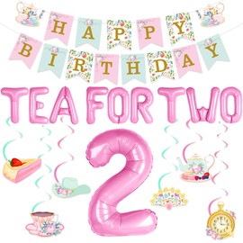 LaVenty Tea For Two Party Decorations Tea Party Decorations Tea Party Balloons Tea Party Birthday Decorations Tea Party Banner
