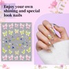 EARLMONI 5 Sheets Nail Art Stickers, 5D Butterfly Nail Decals