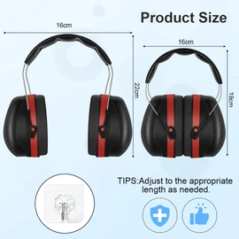 AOOWU Ear Defenders Adults, Noise Cancelling Headphones for Autism Adults, Hearing Protection Earmuffs, Protective Earmuffs with Headband, Sound Blocking Earmuffs, Ear Protection Earmuffs, 26dB