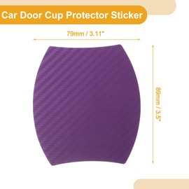 Partuto 4 Pcs 79x89mm Universal 3D Car Door Cup Protector Sticker - Car Auto Door Handle Protective Film Anti-Scratches - Purple