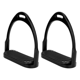 3Colors Stirrups for Saddle Lightweight Safety Horse Saddle English Riding Flex Fillis Aluminum Casting Colored Paint Horse Stirrup(Black)