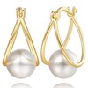 ESSIE ODILA Pearl Earrings for Women 14K Gold Earrings for