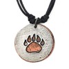 Anju Bear Paw Print Necklace for Men, 17-inch Length, Pewter,