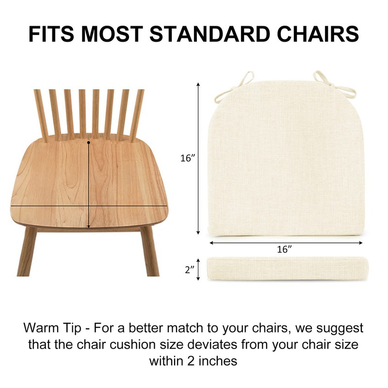 Wellsin Chair Cushions for Dining Chairs 4 Pack - Kitchen