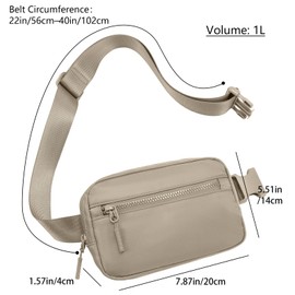 Fjquamitix Bumbags Waist Fanny Pack Ladies Fashion Bum Bag with Adjustable Belt for Sport Running Cycling Hiking Girls Women Men(Khaki)