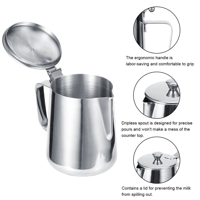 Stainless Steel Thicken Milk Frothing Cup Jug Coffee Pitcher Latte