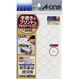 A-One 26105 Round Shape That Can Be Written or Printed 0.8 inch (20 mm), 0.9 inch (24 mm), Set of 2
