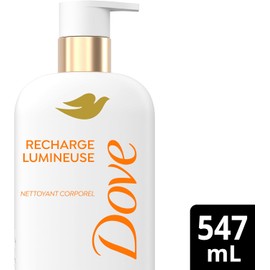  Dove Exfoliating Body Wash Glow Recharge, 547 ml con 3% Suero Iluminador y Vitamina C, Energiza e Ilumina la Piel, Gel de Ducha Exfoliante