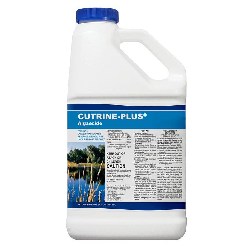 Cutrine-Plus Liquid Algaecide - 1 Gallon EPA-Approved Copper Formula for