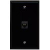 Wall Plate City 1 Port Black Jack Face Plate Cover