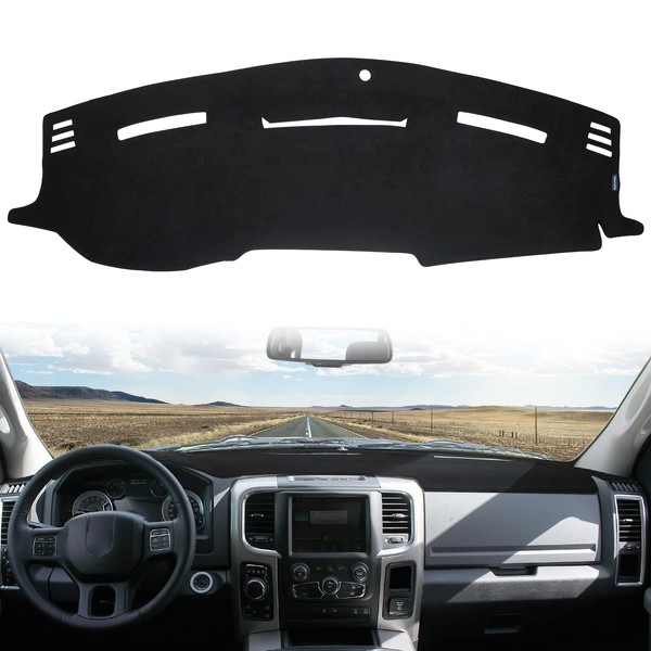 ISSYAUTO Dashboard Cover Mat Dash Cover Compatible with 2010 2011 2012 2013 2014 2015 2016 2017 2018 Ram 1500 2500 3500 Dash Board Protector Cover