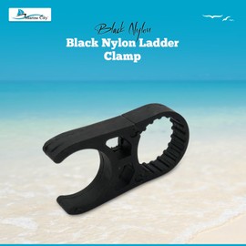 MARINE CITY Black Nylon Ladder Clamp for Tubes, Durable, Secure, Easy Installation, Compatible with Boarding & Swim Ladders (1 Inches)