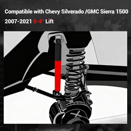 FAPO P1 Series Rear Shock Absorber for Chevy Silverado 1500 2007-2021,GMC Sierra 1500 2007-2021,0-4" Lift