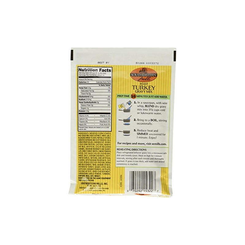 Southeastern Mills Roast Turkey Gravy Mix, 3 Oz. Package (Pack