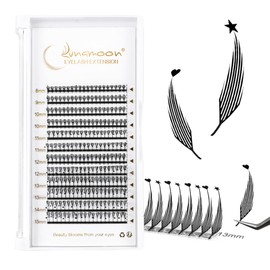 Lunamoon Heartstar-0.07-D, 8-15 mm Prefabricated Fan Eyelashes, 10D Fan Eyelashes, 800 Fans Volume, Premade Fan Eyelashes, Volume Eyelashes, 0.07 D Curl, 8-15 mm