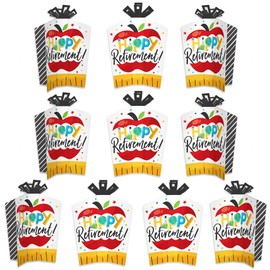 Big Dot of Happiness Teacher Retirement - Table Decorations - Happy Retirement Party Fold and Flare Centerpieces - 10 Count