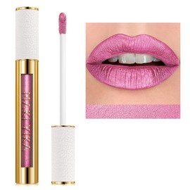 MAKI YIKA Metallic Pink Lipstick for Women Nude Pink Lipsticks Long Lasting Glitter Lipstick for Mother No Smudge No Transfer Liquid Lip Gloss (BR21 Sweet Rose)