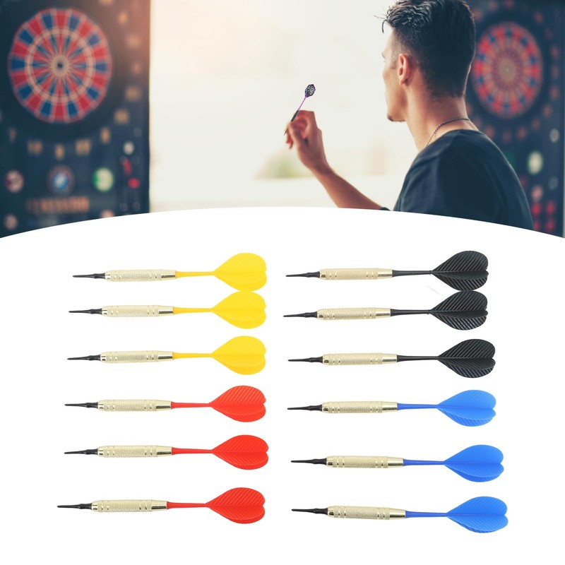 Restokki Darts Set, Soft Tip, Iron Shaft, Non-Slip Pattern, Sports