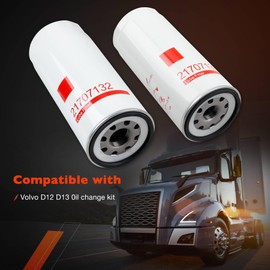 D12 D13 Oil Change Kit-Fuel, Oil & Water Separator Filter, 20972293 (x2) 21707132 21707133 23521528 Replaces LF3654,LF667, FF5507,FF5369W; BF7814, B76, B7685, PF7744