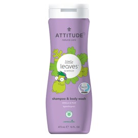 ATTITUDE - Little Leaves Children's 2-in-1 Shampoo and Shower Gel - Vanilla & Pear (473 ml) - Biodegradable Children's Shampoo - Baby Shampoo & Shower Gel Vegan - Baby Shampoo Natural Cosmetics