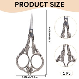 GORGECRAFT Bird European Scissors Silver Stainless Steel Dragon Phoenix Sewing Embroidery Scissors Threading Needlework Birds Sharp Stork Pointed Tip Shears Scissor for DIY Craft Cross Stitch Cutting