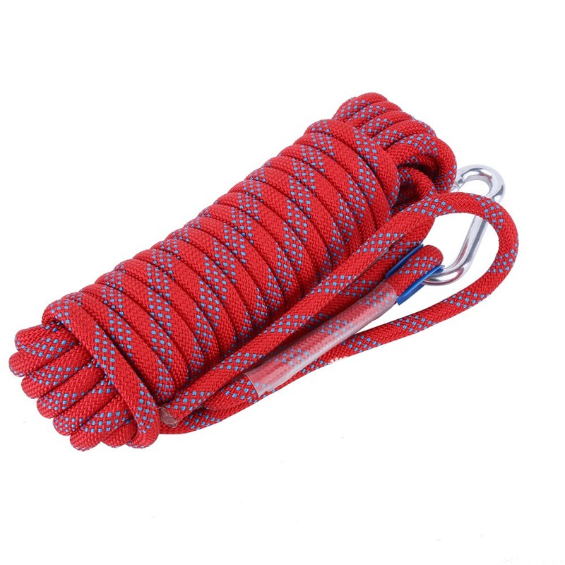10mm Heavy Duty Paracord Panchute Corad Lanyard with Carabiner (Red-10m)