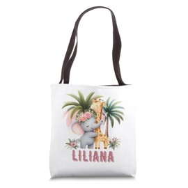 LILIANA Name Baby Girl Safari Animal Theme Decor Gifts Tote Bag