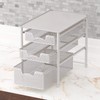 Simple Houseware 3 Tier White Alloy Steel Sliding Basket Organizer
