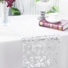 Fowecelt Table Runner Silver Glitter - Table Cloth Table Cover