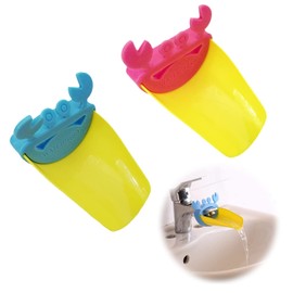 ZHEJIA Water Guide Faucet Extension for Kids, Hand Wash Support, Pack of 2, Convenient Bathroom, Lavatory Aid, For Kids, Faucet Aids Design, Hand Wash, Cute, Convenient Goods, Easy Installation, Shatterproof, Easy Installation, Blue, Pink