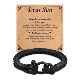 GBTBYS To My Son Bracelets, Son Gifts from Mom Dad, 16 18 21 Years Old Teens Boy Teenage Birthday Gifts for Dear Son
