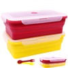 FUSMYE Extra Large Collapsible Silicone Food Storage Containers With Lids,