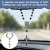 Steering Wheel Rosary Charm, Black Classic Icon Symbolic Disc Pendant,
