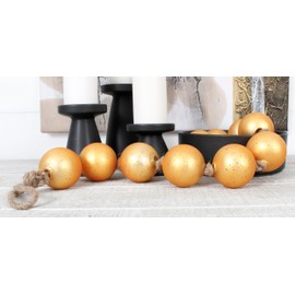 Sweet Summer Living Handcrafted 48 inch Garland with 10 Pieces Mercury Glass Balls 3 inch in Diameter, Christmas, Tabletop, Bowl and Tray Décor Mercury Gold