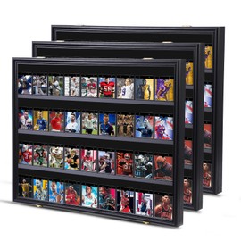 Nice C 36 Graded Sports Card Display Case, Baseball Card Display Case, Trading Card Display Case Football Cards, 98% UV Protection, Acrylic, Lockable (Horizontal 3 Pack)