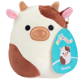 Squishmallows Original Ronnie The Brown Cow de 5 pulgadas – Peluche oficial de Jazwares – Mini juguete de peluche coleccionable suave y esponjoso, regalo para niños, niñas y niños