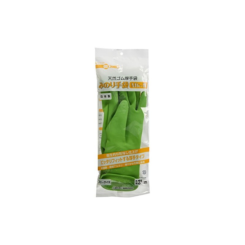 Sanko Chemical Industry Minori Gloves for Home Use, Green MK-III