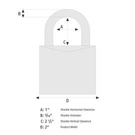 ABUS 180/50 Solid Brass Combination Padlock, Long Stainless Steel Shackle (2-1/2")