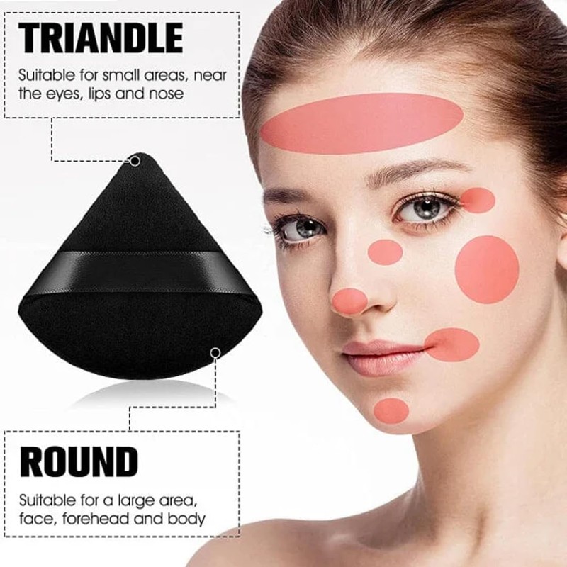 Pack of 4 Powder Puff Triangle Powder Puff Face Extral