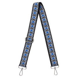 uxcell Purse Strap Replacement, 27.5-53inch Adjustable Polyester Stylish 1.5inch Wide Crossbody Shoulder Strap for Handbag Guitar(Blue, Silver Buckle)