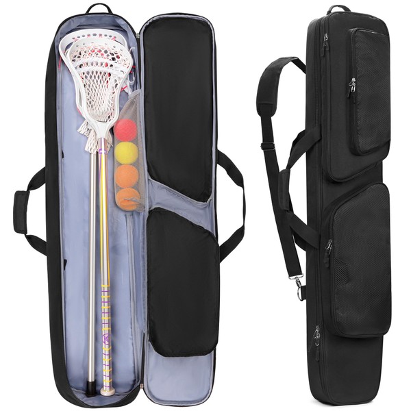 DSLEAF Lacrosse Stick Bag Holds Up to 2 Sticks, Padded