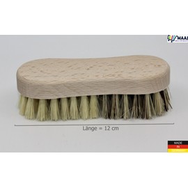 MAAJ Vegetable Brush Mini with Natural Bristles with 2 Hardness Levels Union + Fibre for Carrots, Vegetables - Made in Germany